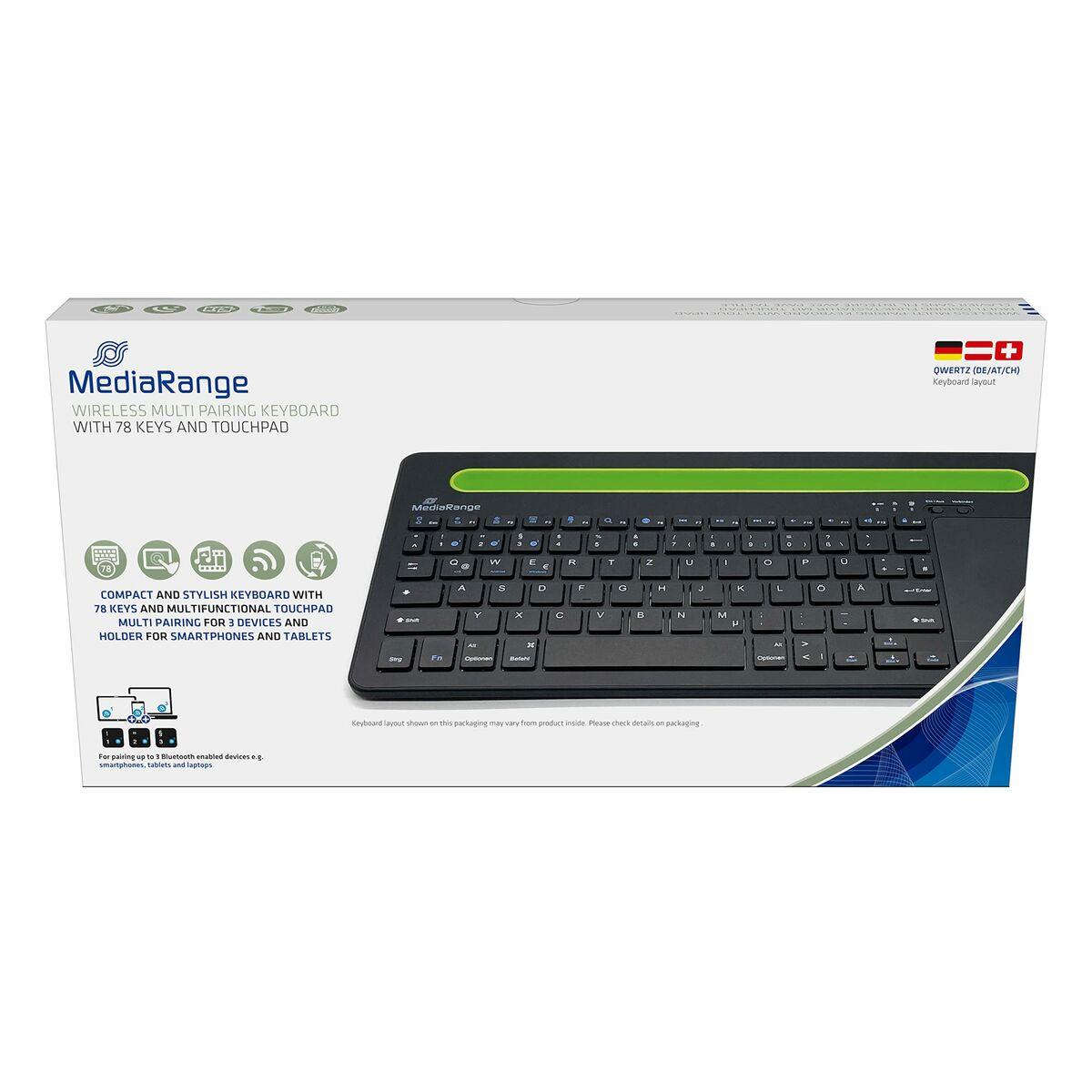 Tastiera compatta MediaRange nera 78 tasti con touchpad wireless