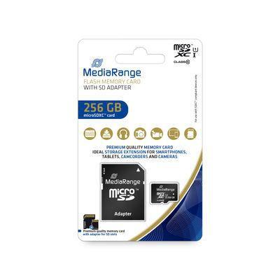 Scheda SD MediaRange micro 256GB SDXC UHS-1 Classe 10, con adattatore