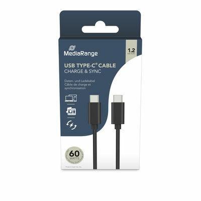 MediaRange MRCS213 cavo USB USB 3.2 Gen 1 [3.1 Gen 1] 1,2 m USB C Nero (MediaRange Lade- & Datenkabel USB 3.0)