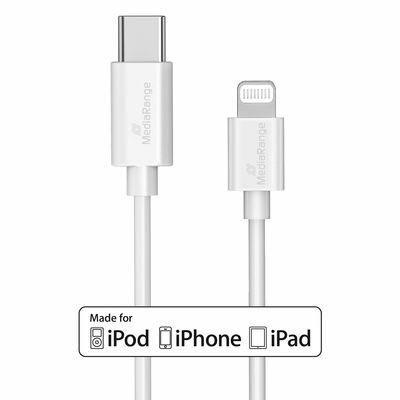 MediaRange MRCS215 cavo USB USB 2.0 1 m USB C USB C/Lightning Bianco (MediaRange Lade- u. Datenkabel USB-C a)