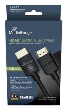 MediaRange MRCS220 cavo HDMI 2 m HDMI tipo A [Standard] Nero (MediaRange HDMI Ultra High Speed Ether)