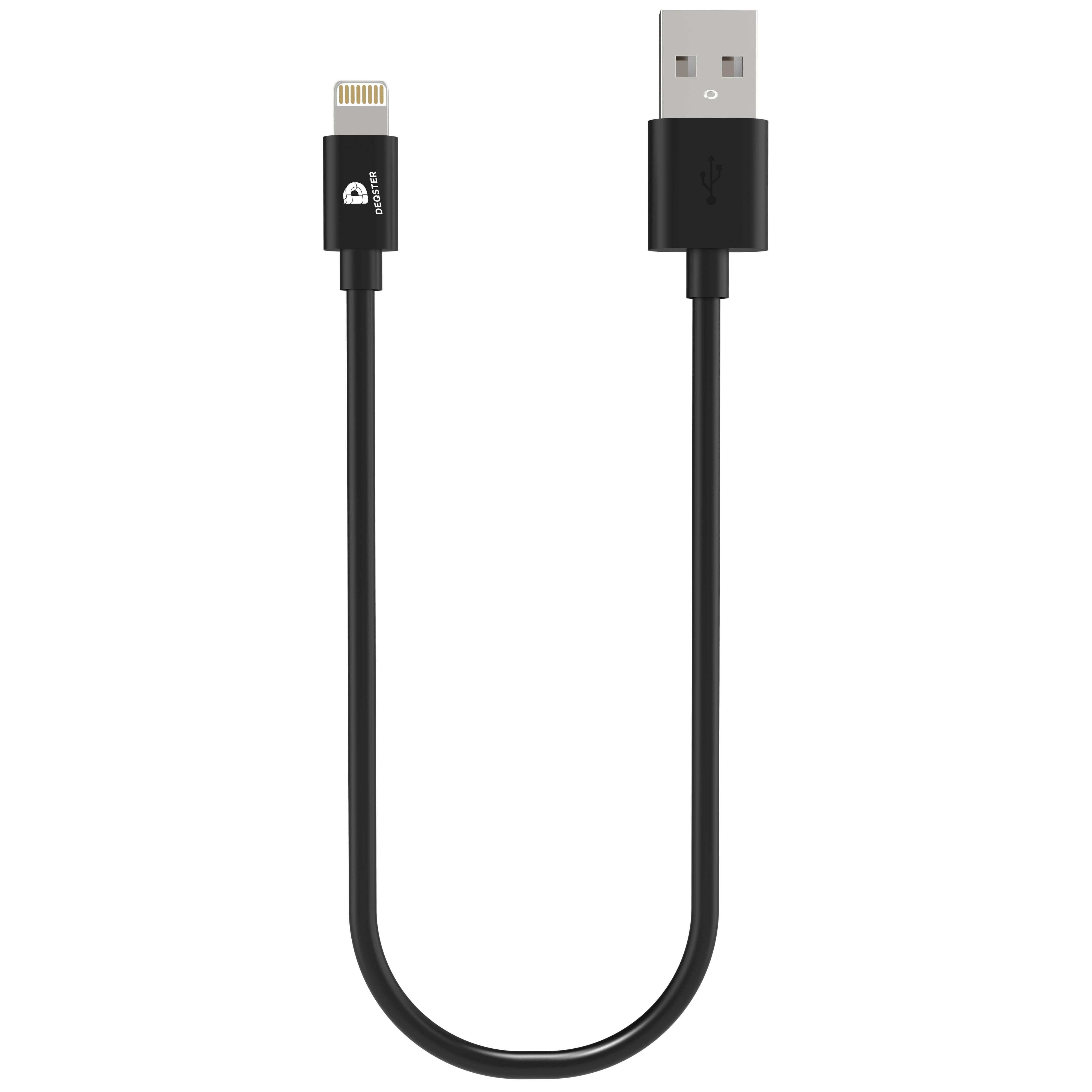 DEQSTER 50-736666 cavo Lightning 0,3 m Nero (MINI CHARGING CABLE LIGHTNING - TO USB-A [EDU PACKAGING] BLACK)