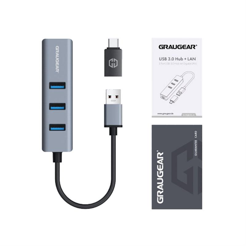 HUB USB 3 porte USB 3.0 Type-A+ Gbit LAN