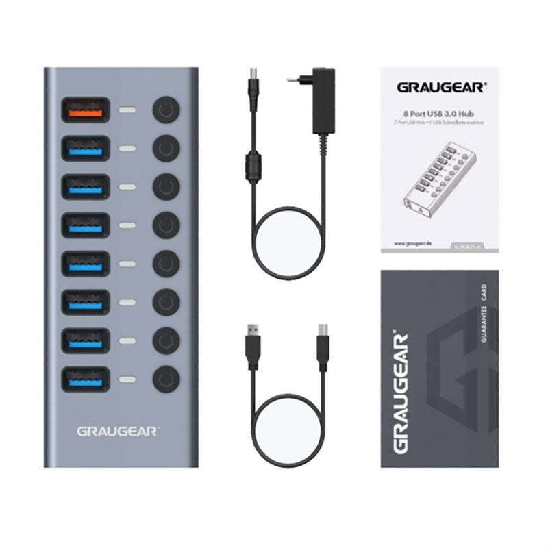 HUB USB 7 porte USB 3.0 + 1 caricatore rapido USB
