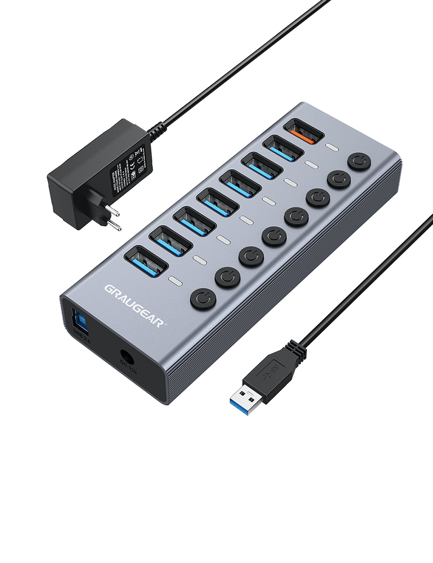 HUB USB 7 porte USB 3.0 + 1 caricatore rapido USB
