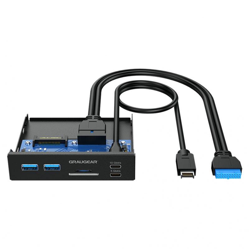 USB-HUB+lettore di schede Pannello frontale multiplo, USB di tipo C