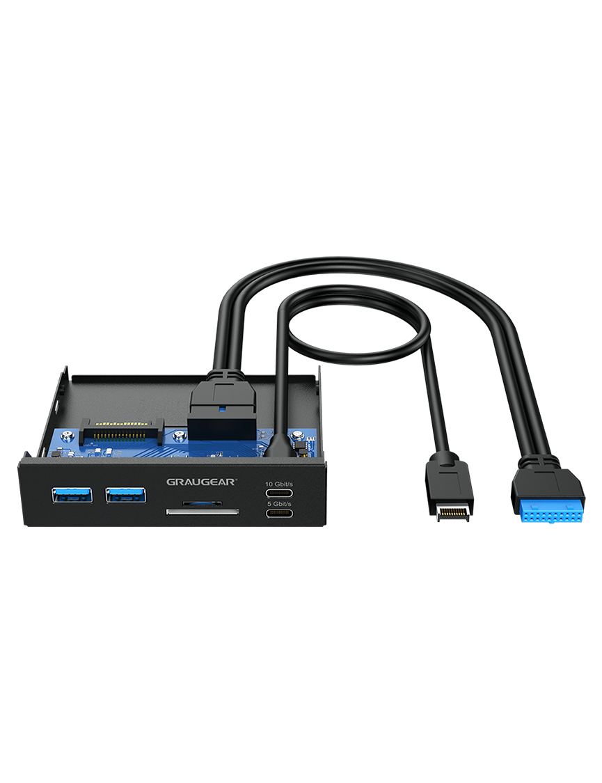 USB-HUB+lettore di schede Pannello frontale multiplo, USB di tipo C