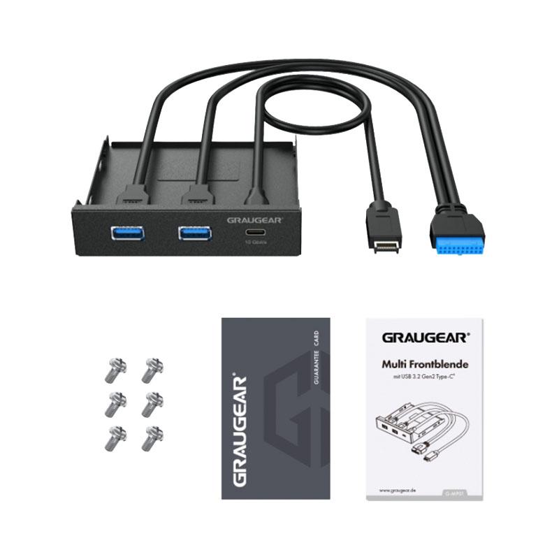 Pannello frontale multiplo USB-HUB, USB 3.2 Gen2 Type-C