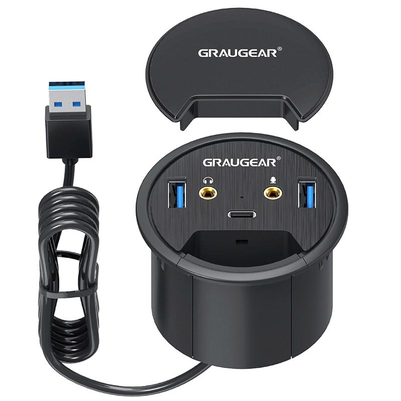 Hub desktop USB 3.0 con connessione audio e microfono