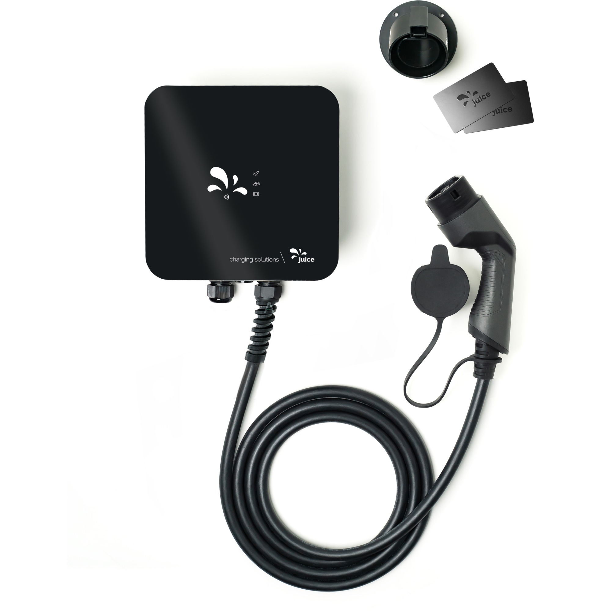 JUICE CHARGER me nero argento 11 kW cavo 5 m Contatore di energia RFID MID