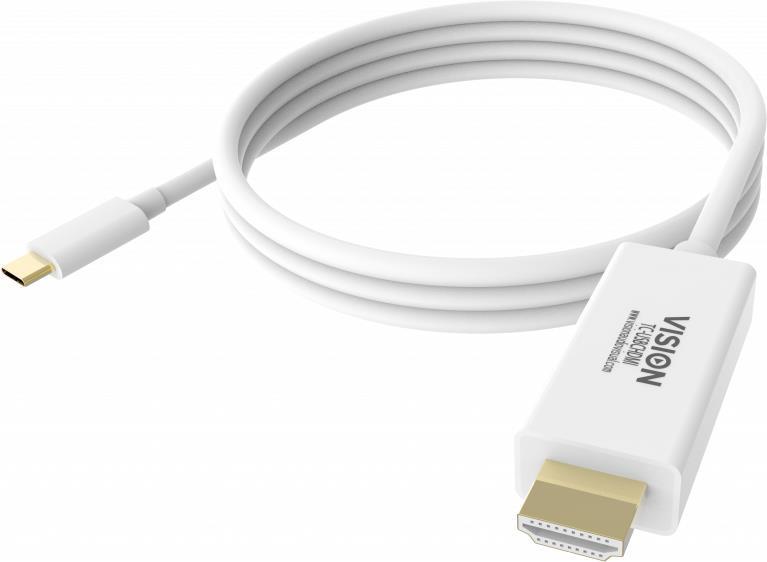 Vision TC 2MUSBCHDMI adattatore grafico USB 3840 x 2160 Pixel Bianco (VISION Professional installation-grade USB-C to HDMI cabl