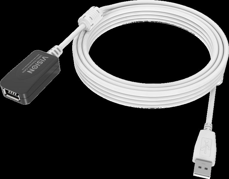 Vision Techconnect USB 2.0 USB forlÃ¦ngerkabel 5m Hvid