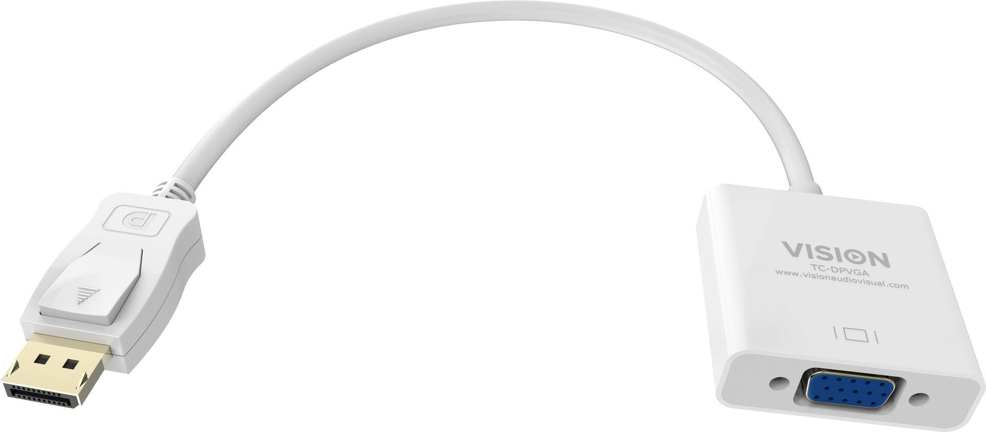 Vision TC-DPVGA cavo e adattatore video 022 m VGA D-Sub DisplayPort Bianco (VISION Professional installation-grade DisplayPort