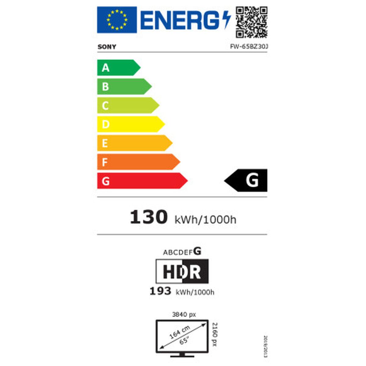 Sony FW-65BZ30J visualizzatore di messaggi Pannello piatto per segnaletica digitale 165,1 cm (65") IPS Wi-Fi 440 cd/m² 4K Ultr