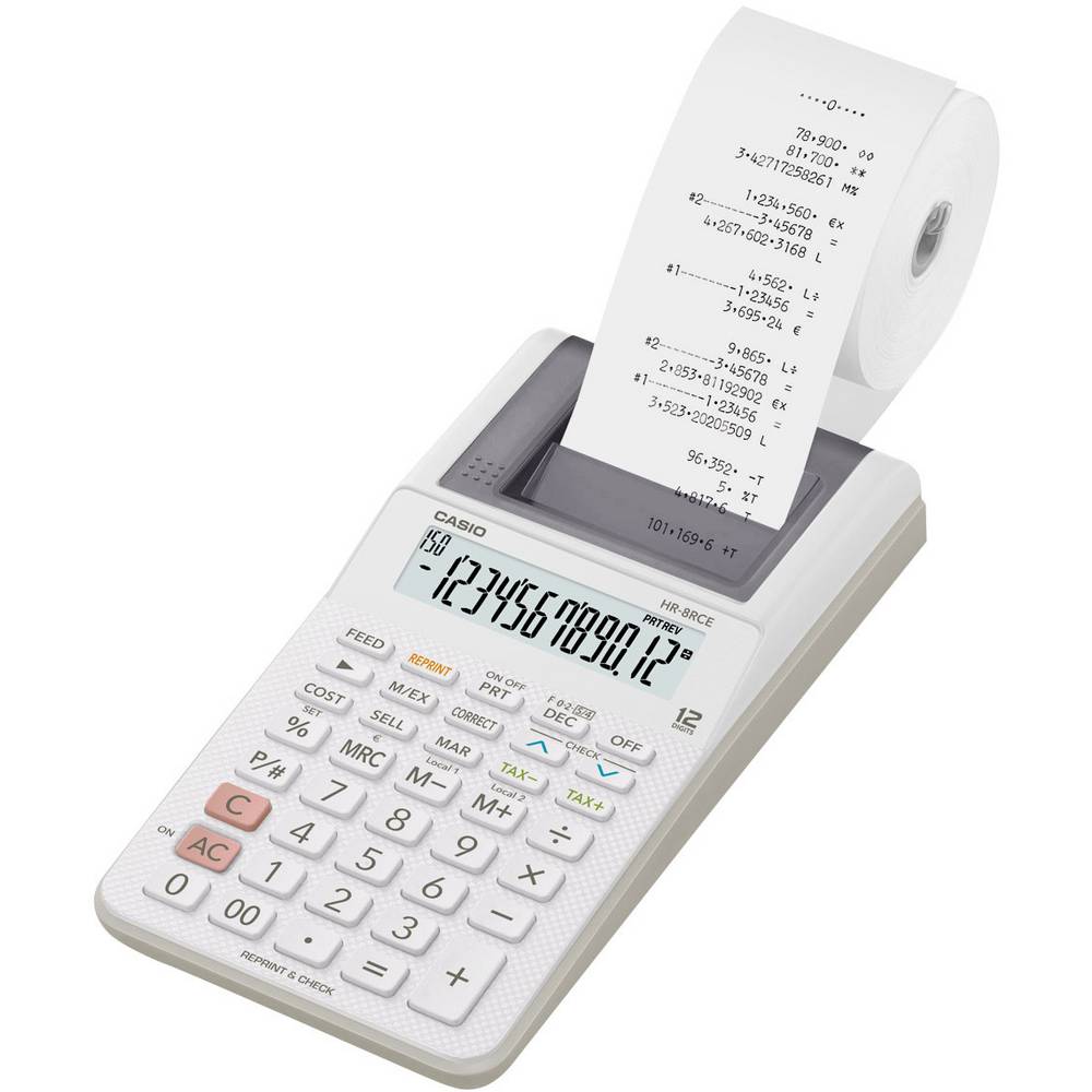 Calcolatrice da tavolo CASIO HR-8RCE-WE bianca