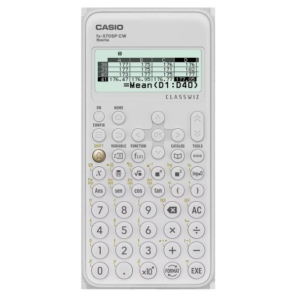 Calcolatrice scientifica Casio Iberia Classwiz FX-570SP Schermo LCD a 12 cifre - 560 funzioni - Cover protettiva - Colore bianco