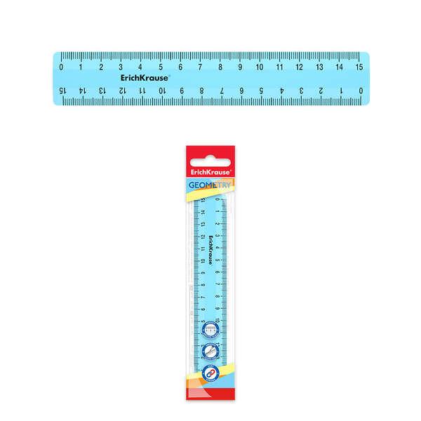 Erichkrause Pastel Regola 15cm - Perfetto per l'uso scolastico o in ufficio - Pister Blue Color