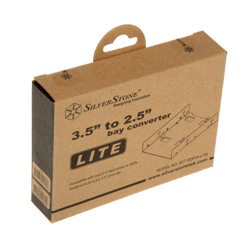 Silverstone SDP08 8,89 cm [3.5] Pannello portante Metallico (Silverstone SSD-SDP08 Bay Converter Lite 3.5 to 2x 2.5 inch)
