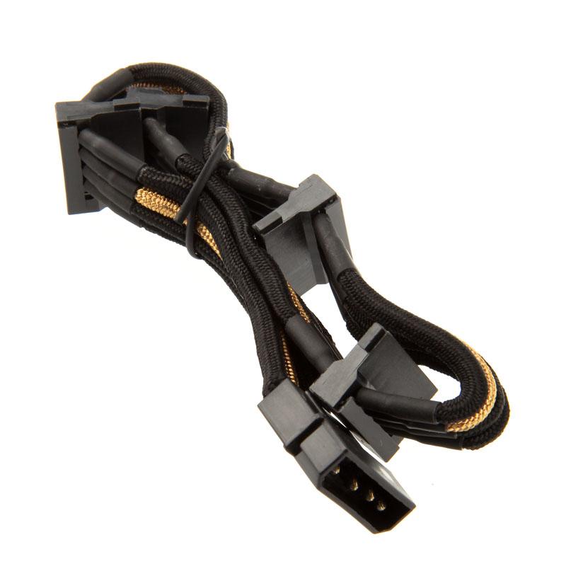 Silverstone SilvStone SST-PP07-BTSBG 0,3 m (Silverstone 4-pin Molex to 4x SATA cable 30 cm - Black / Gold)