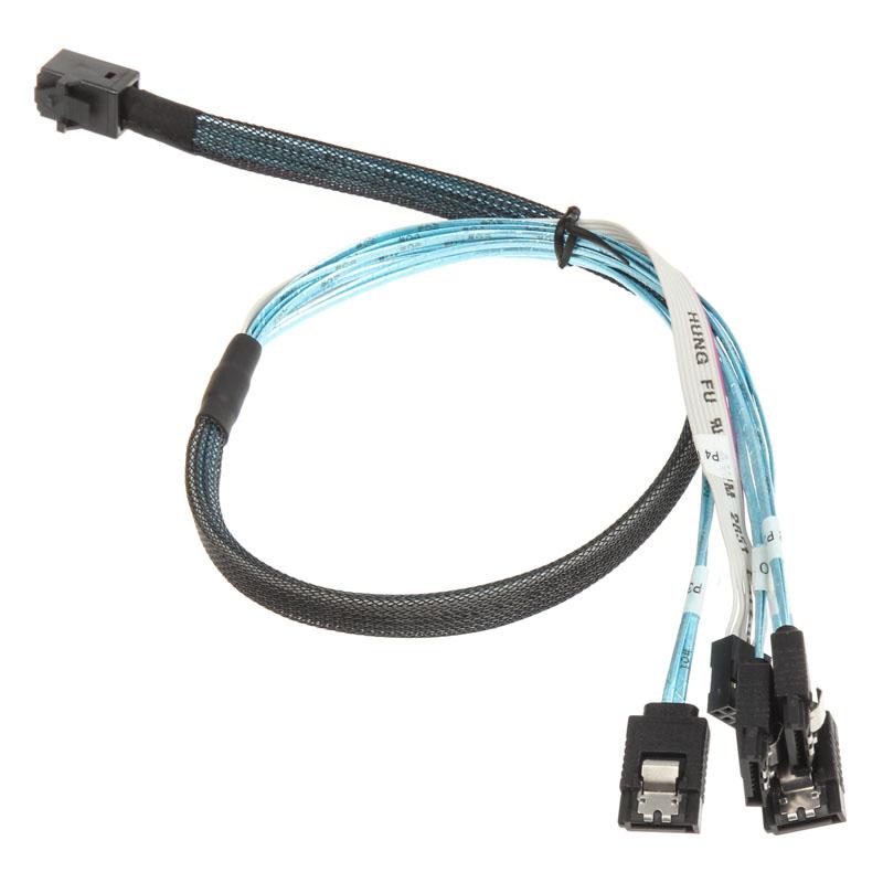 Silverstone CPS05 - Cavo SATA / SAS - con bande laterali - SAS 12GBIT / S - 4 -lane - 4x Mini SAS HD (SFF -8643) (M) a SATA, ba