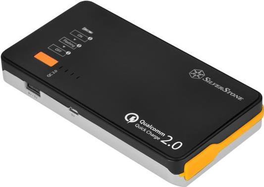 Silverstone PB06 - PowerBank / Start Aid Cable Li -Pole 10000 MAH - 2.1 A Qualcomm Quick Charge 2.0 (USB) - Sul cavo: micro -US