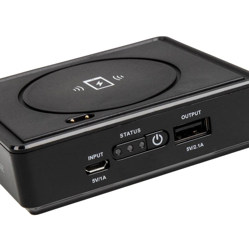 SilverStone QIB052 - Supporto di ricarica wireless/power bank - Li-Ion - 5200 mAh - 21 A (USB) - Nero