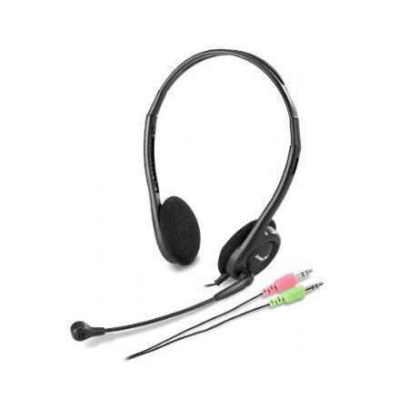 Genius HS-200C Auricolare Cablato A Padiglione Ufficio Nero (Genius HS-200C Headset with Mic 2x 3.5mm Connection Plug and Play