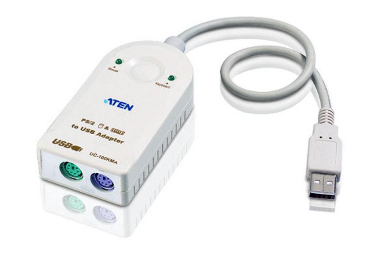 ATEN UC100KMA cavo PS/2 0,3 m 2x 6-p Mini-DIN USB A Bianco