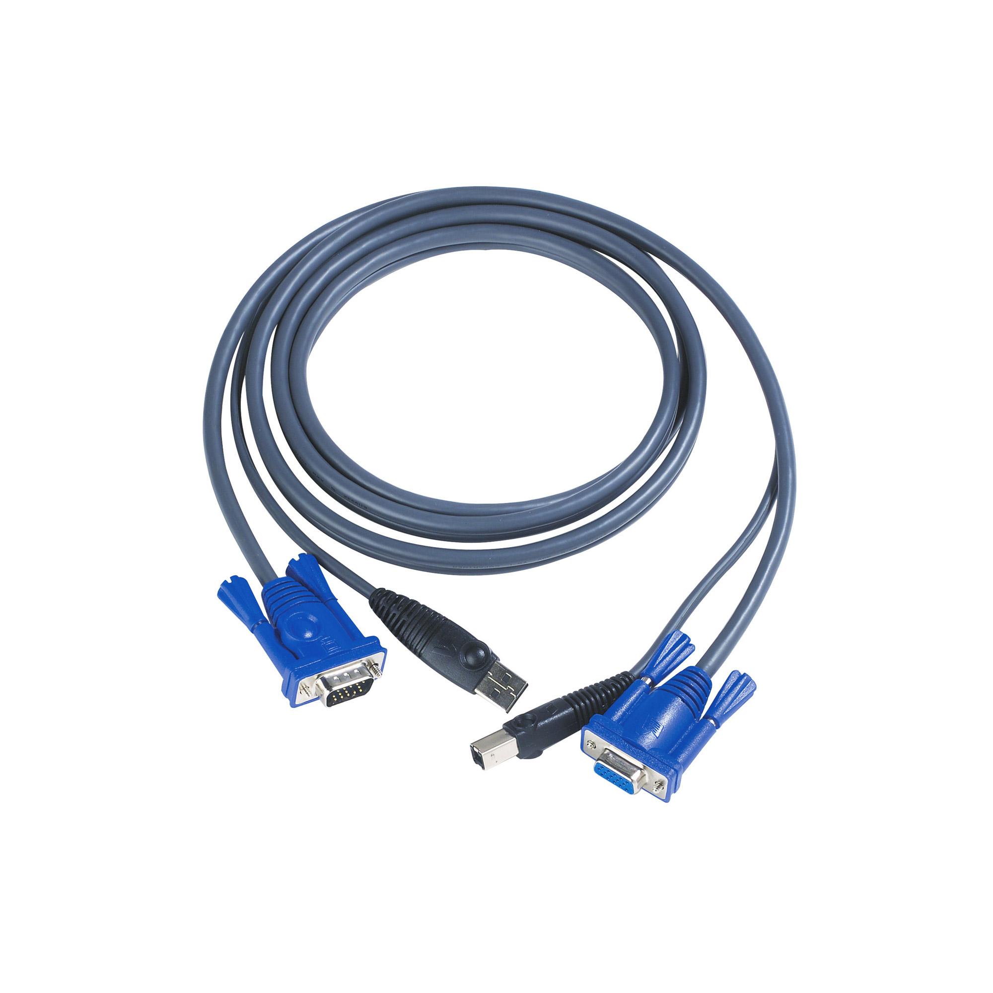 ATEN USB KVM Cable cavo per tastiera video e mouse Nero 3 m