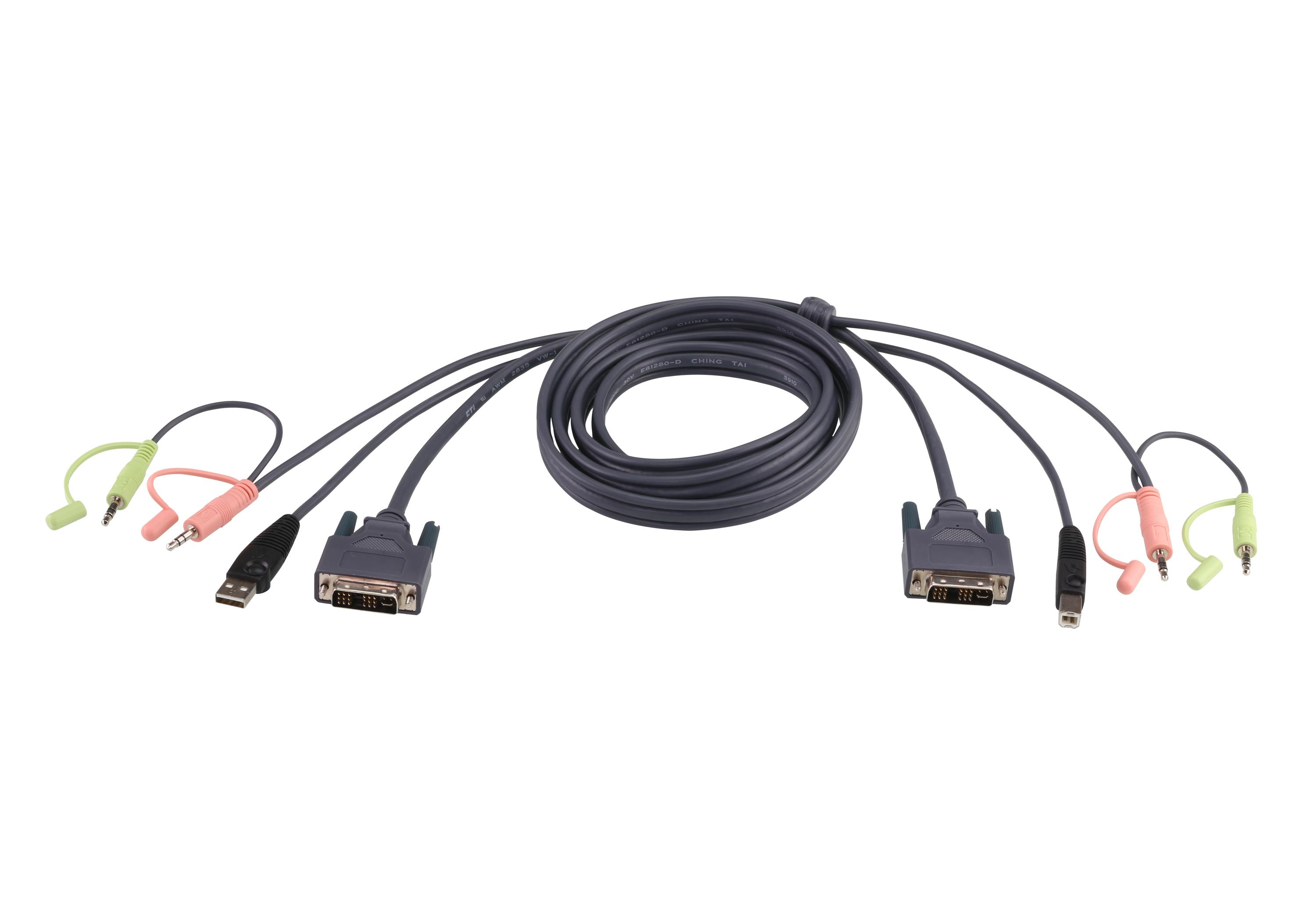 ATEN Cavo KVM USB DVI-D Single Link 18 m
