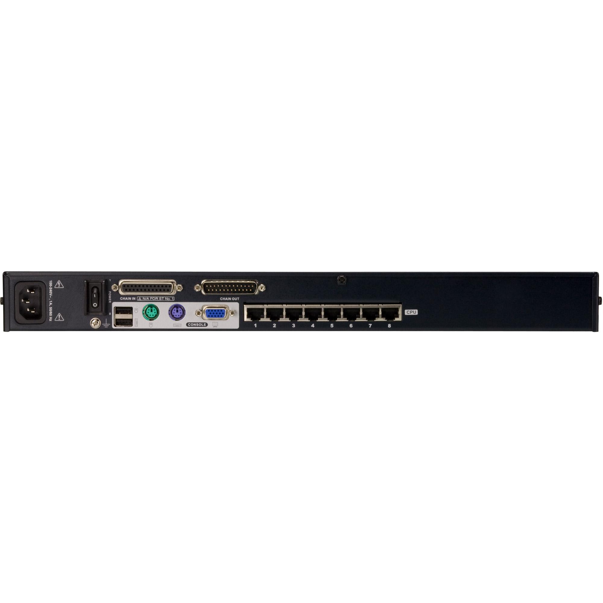 ATEN 8 port RJ45 KVM Support PS/2, USB, SUN USB Server, Daisy Chain, Console USB+PS/2 , Adapter ID