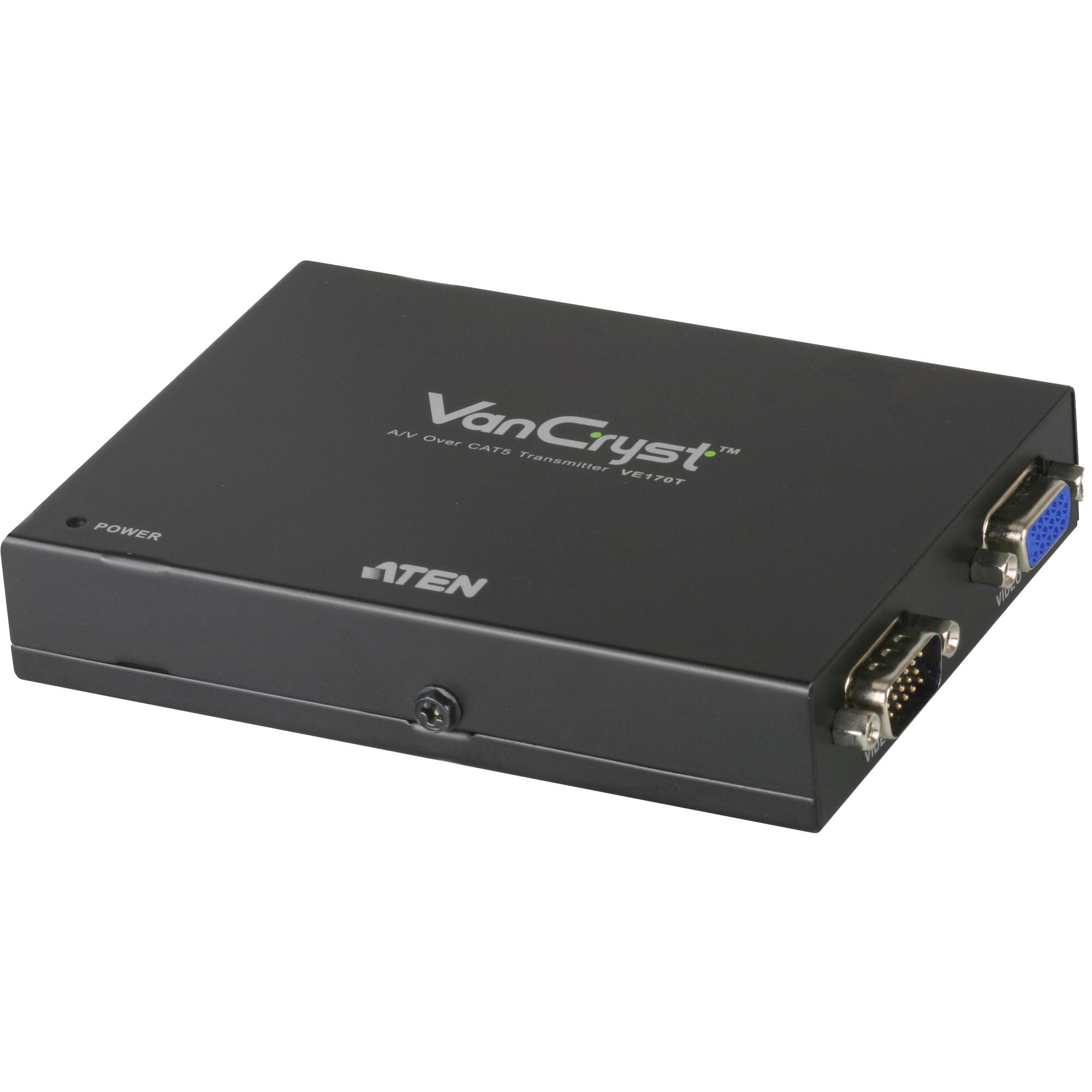 ATEN RJ45 Video Extender + mono Audio for the VS1204/08, Local Unit + Deskew Remote Unit Up To 300