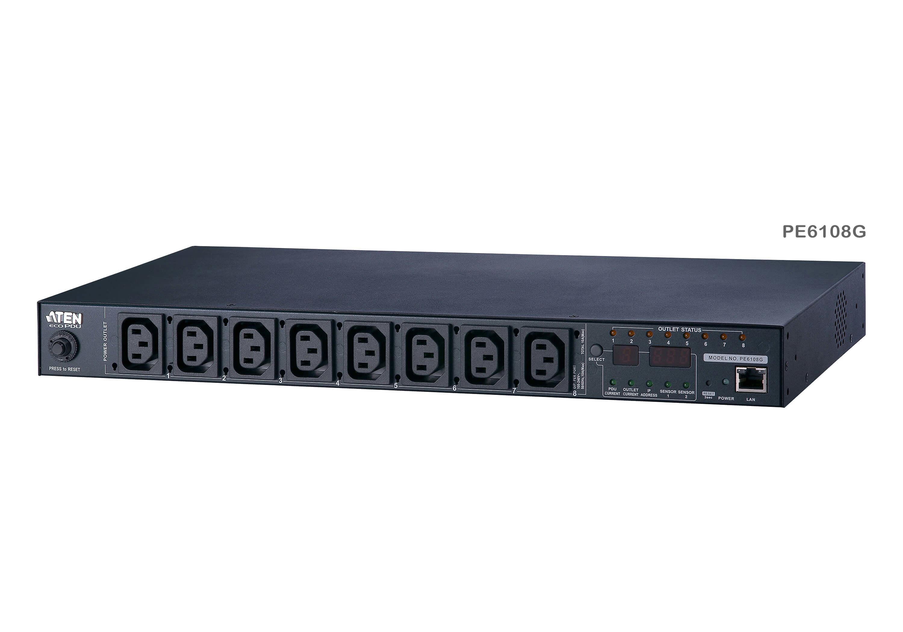 Aten 8-Port Intelligent 1U ECO Power Distribution Unit (PDU), Metered (8 x C13)