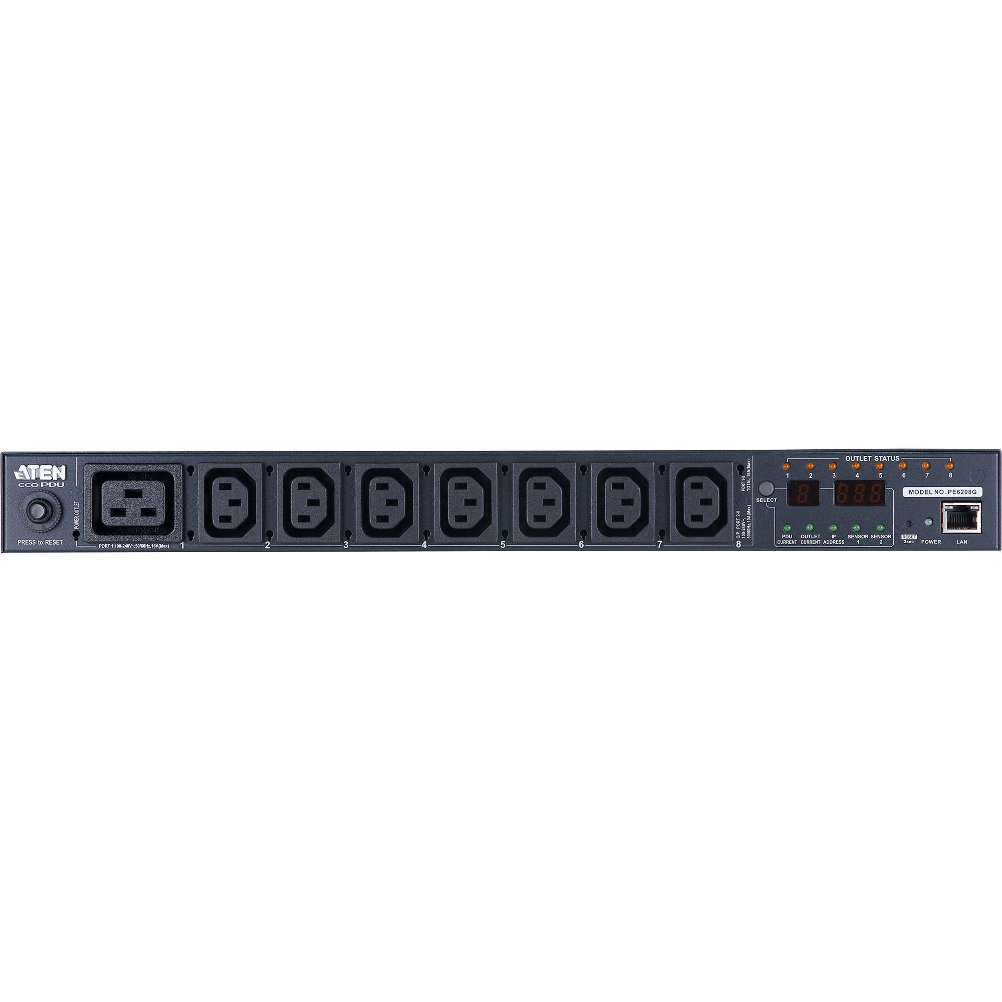 Aten 16-Port Intelligent 0U PDU, Metered by Bank (2) & Switched by Outlet (14xC13 & 2xC19) 16Amp