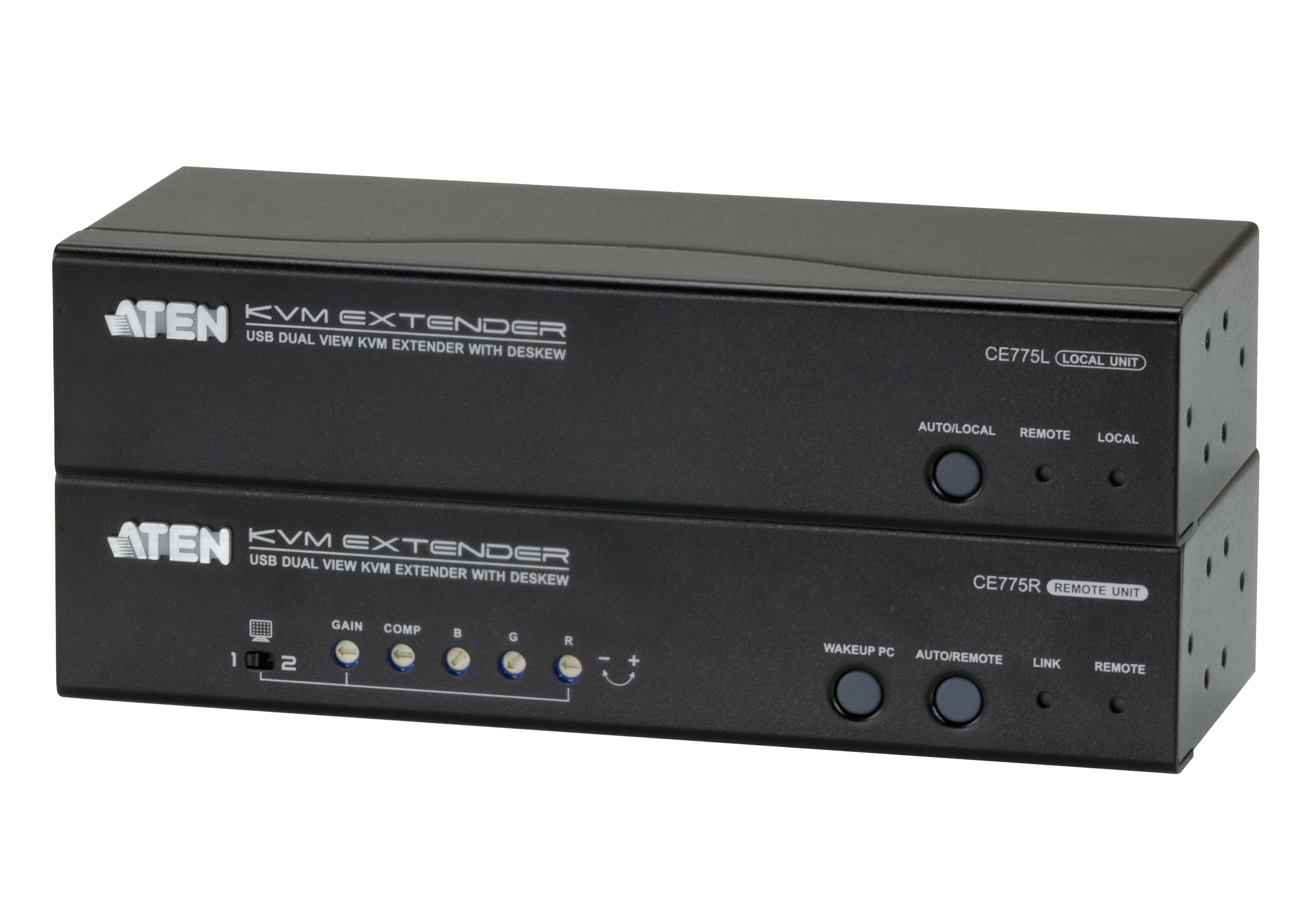 Aten Dual View USB / VGA KVM Extender + Deskew + Audio + RS232