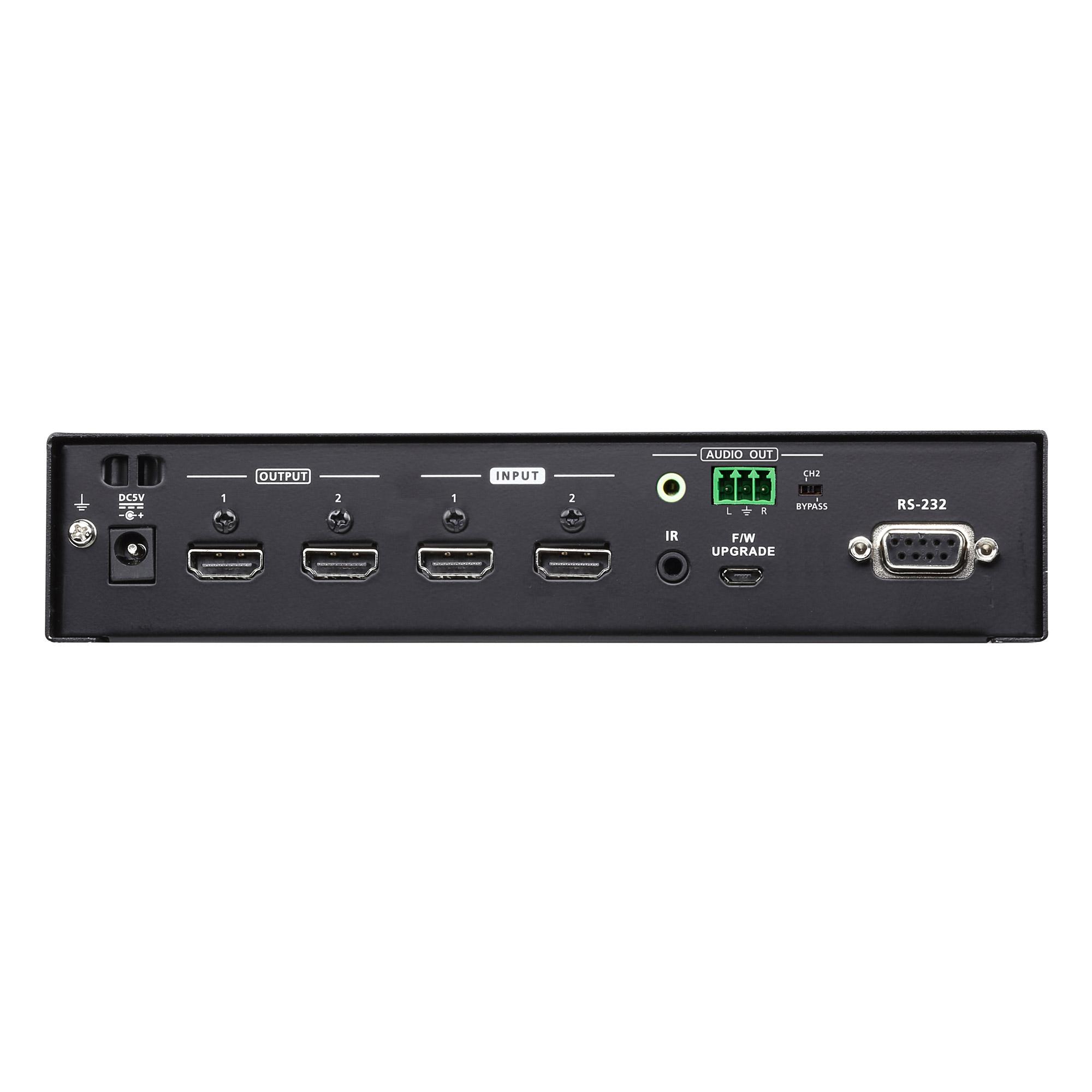 Aten 2 x 2 True 4K HDMI Matrix Switch with Audio De-Embedder and IR / RS-232 Control