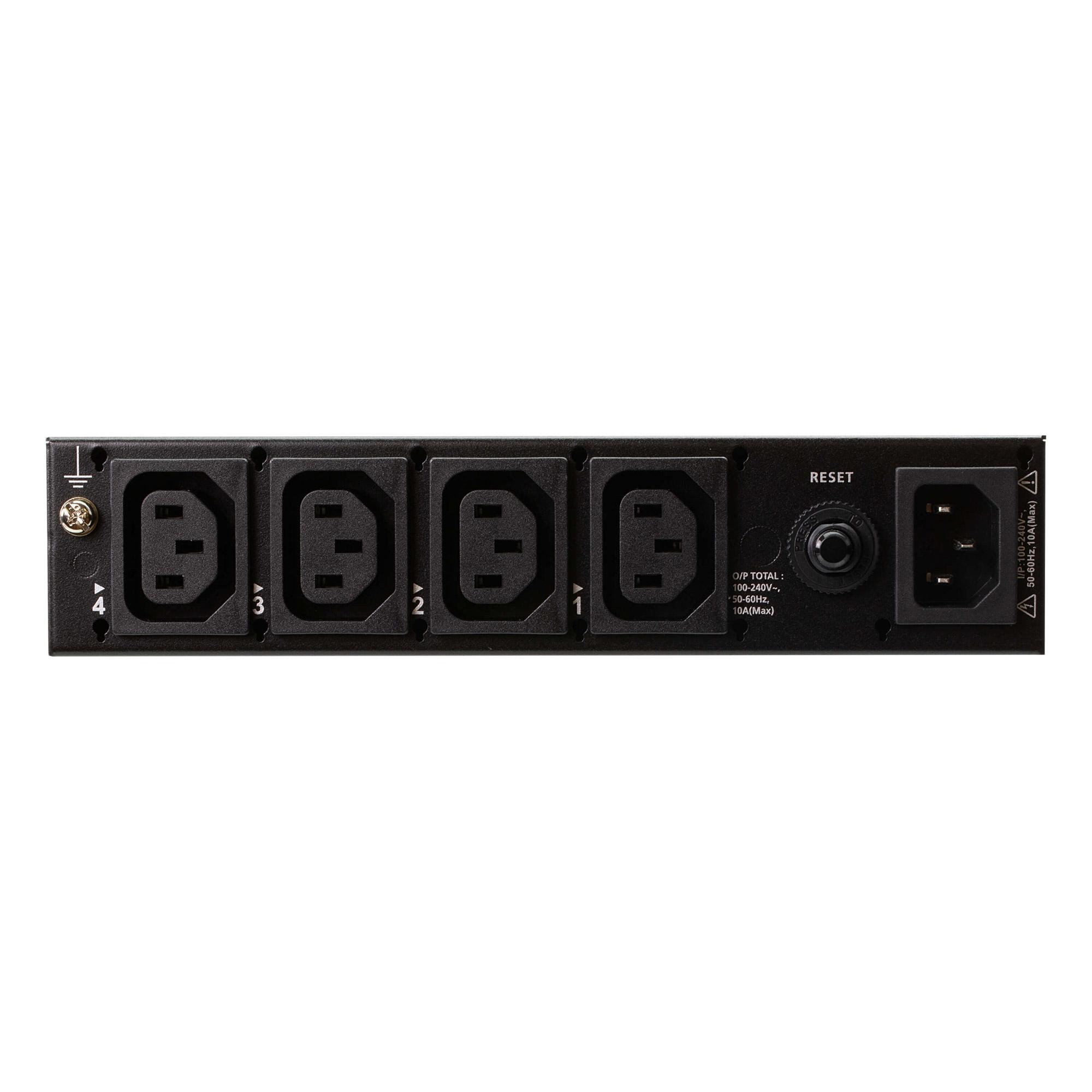 Aten 4-Outlet 1U Half-rack eco PDU, Switched by Outlet (10A) (4x C13) with Auto Ping and Reboot