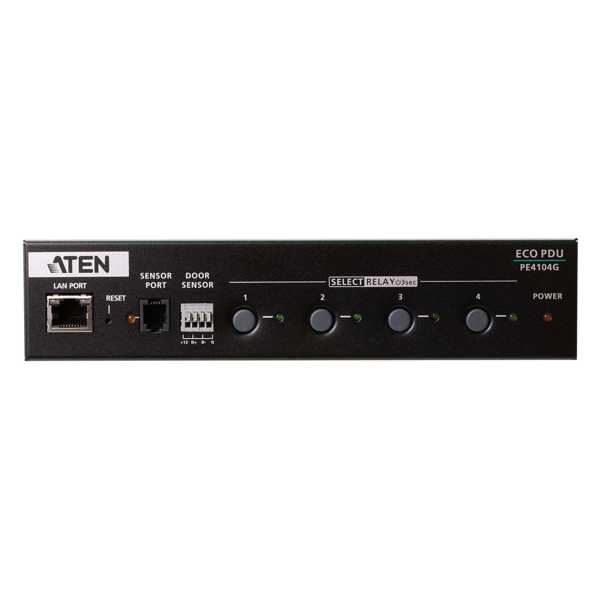 Aten 4-Outlet 1U Half-rack eco PDU, Switched by Outlet (10A) (4x C13) with Auto Ping and Reboot