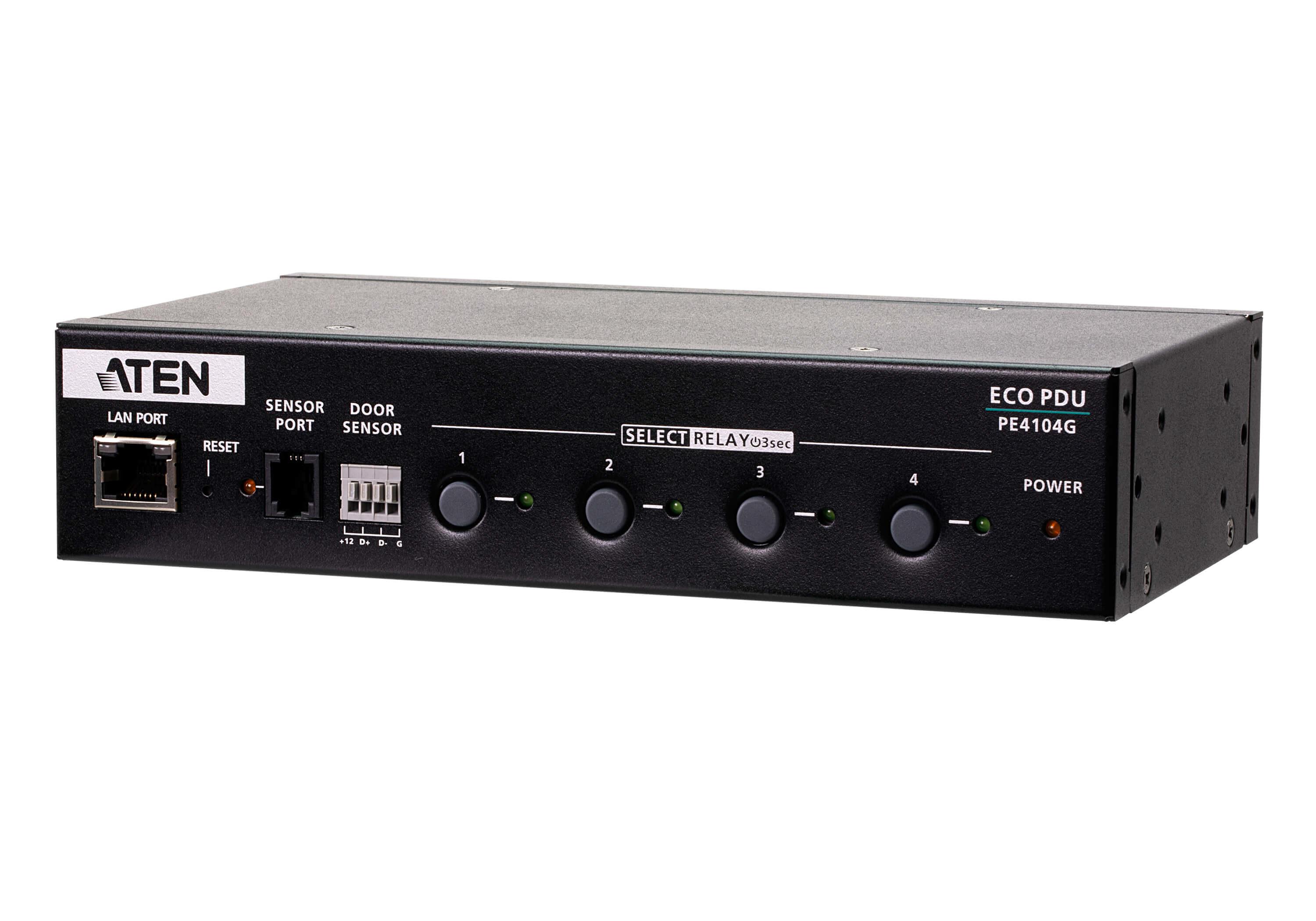 Aten 4-Outlet 1U Half-rack eco PDU, Switched by Outlet (10A) (4x C13) with Auto Ping and Reboot