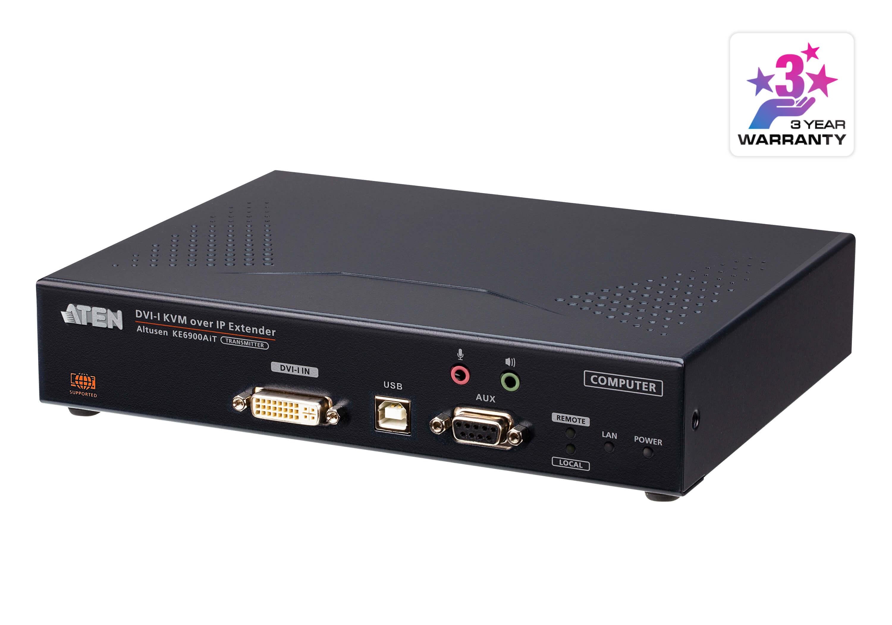 Aten Trasmettitore KVM over IP DVI-I a display singolo con accesso Internet Premium Product