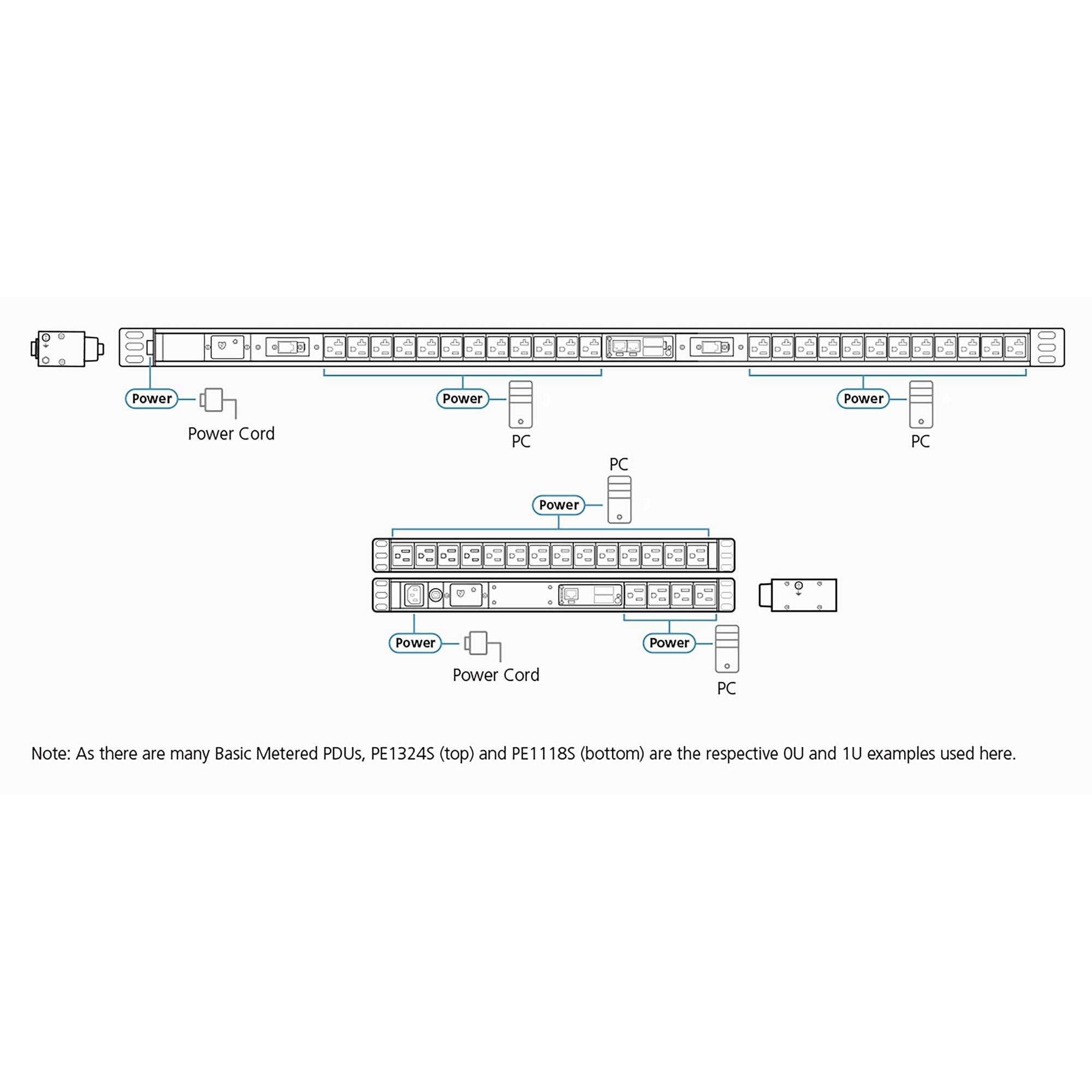 ATEN PE1209G PDU base da 4830 cm (19") con funzione di misurazione da IEC-C20 a 9x IEC-C13 (PE1209G)