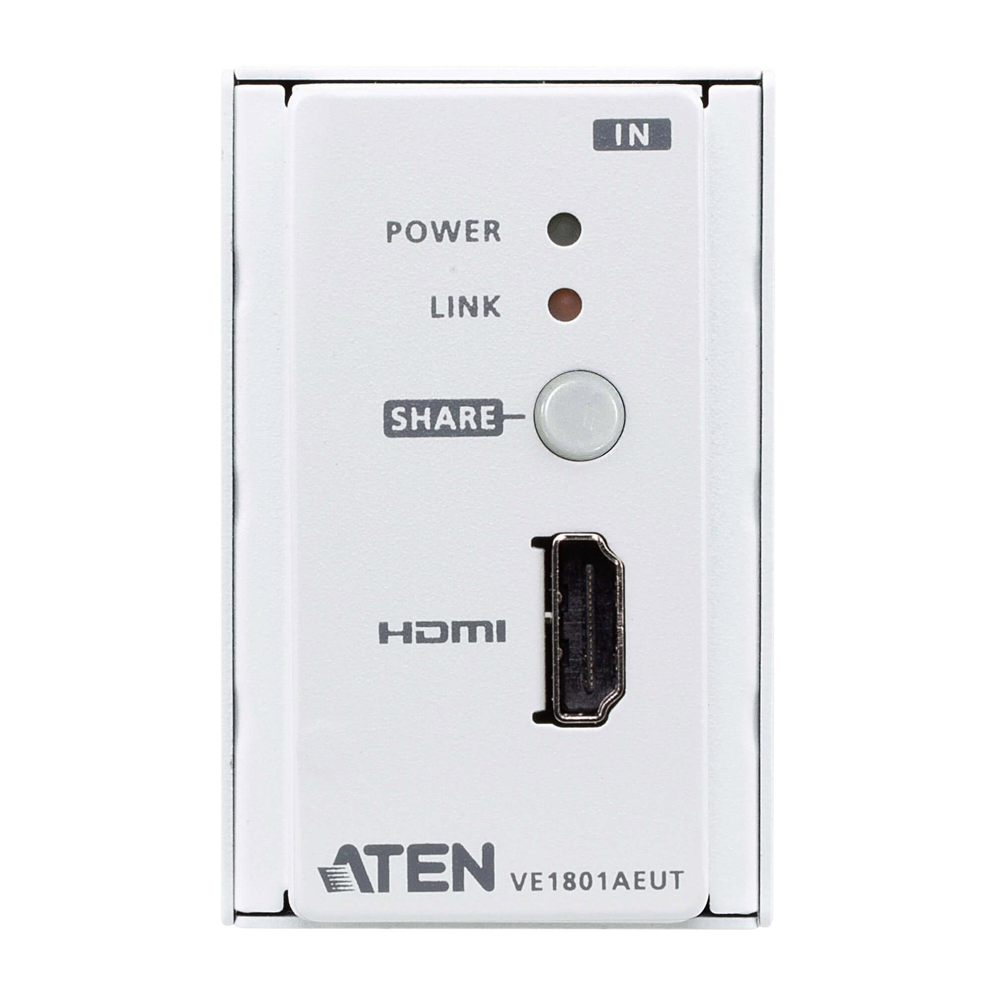 Aten Trasmettitore HDMI HDBaseT-Lite con placca a parete EU / PoH