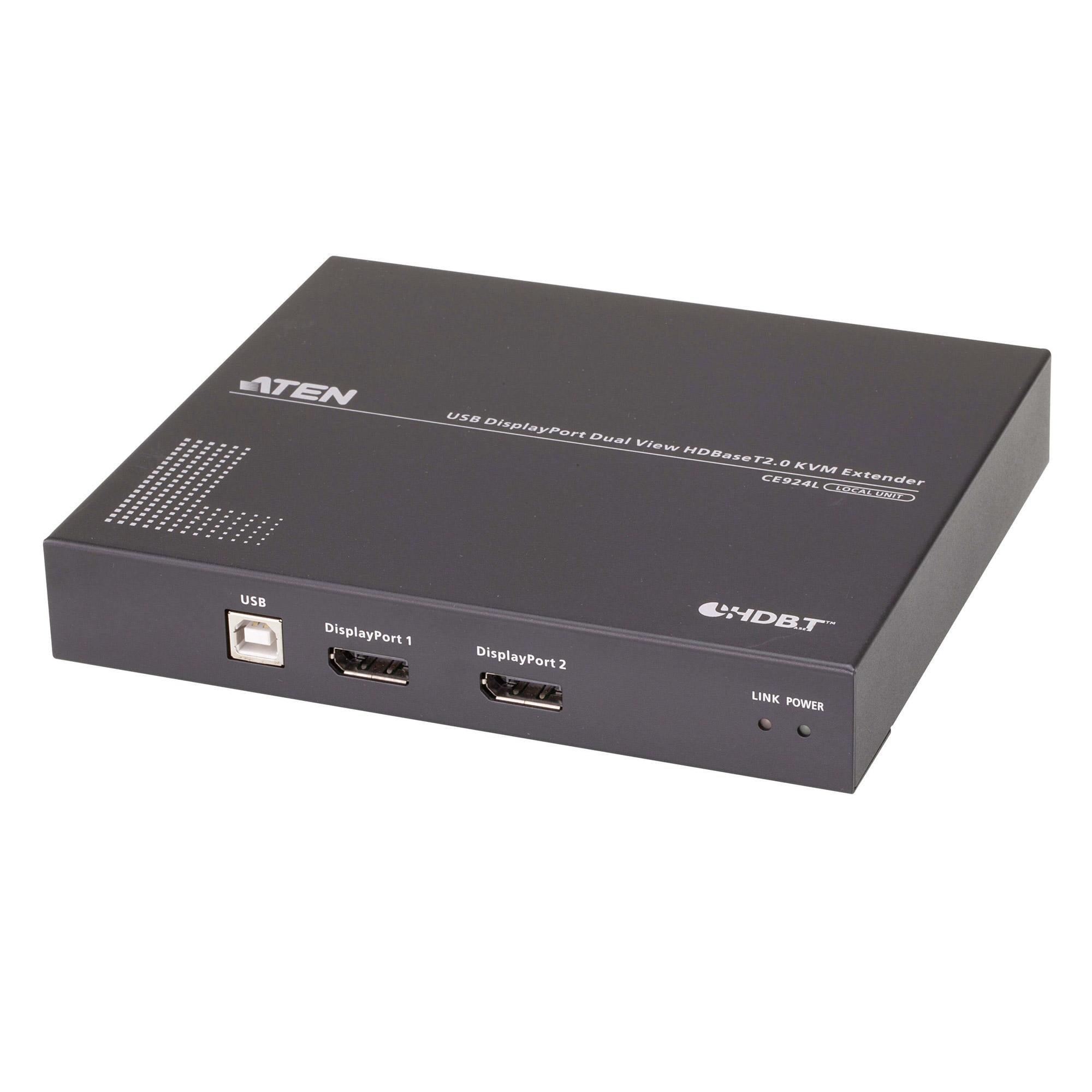 ATEN Estensore KVM USB DisplayPort Dual View HDBaseT 2.0 (4K a 100 m per visualizzazione singola)