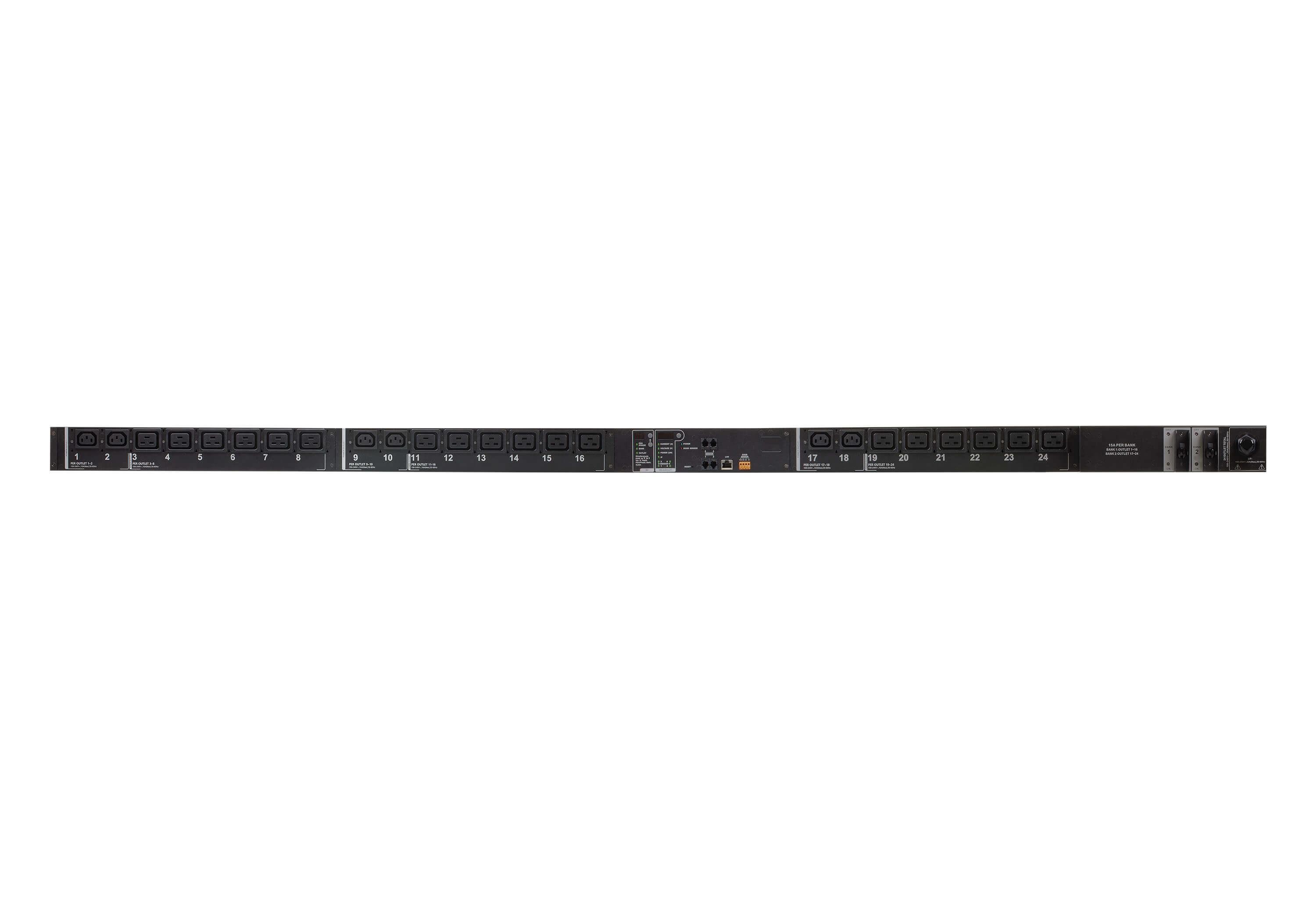 Aten 24-Outlet 0U eco PDU, Metered and Switched by Outlet (32A) (18x C13, 6x C19)