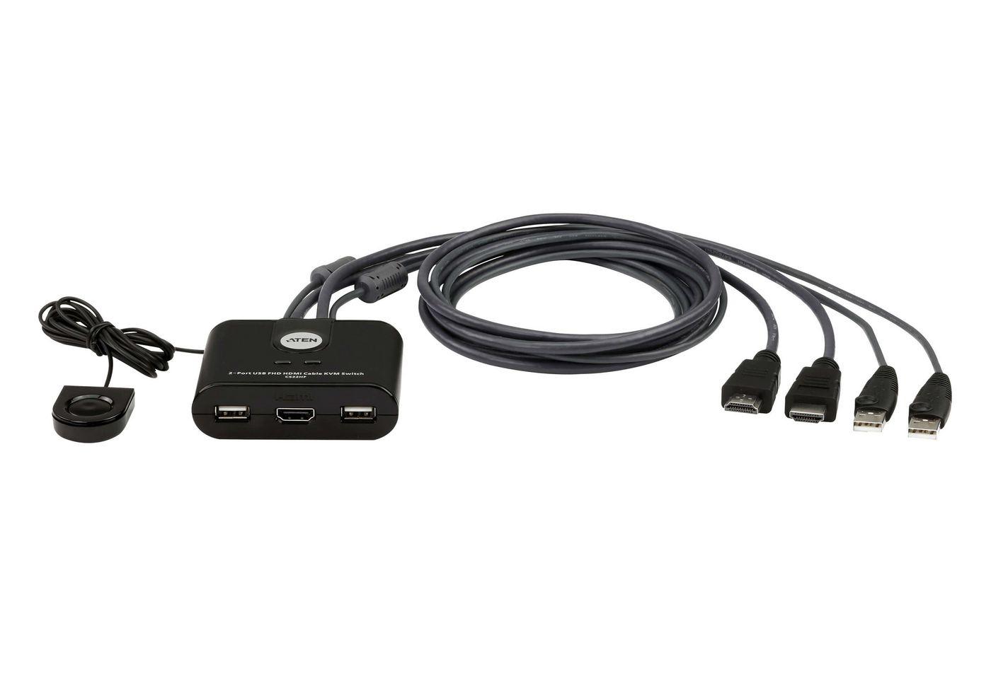 ATEN Switch KVM cablato 2-Port USB FHD HDMI
