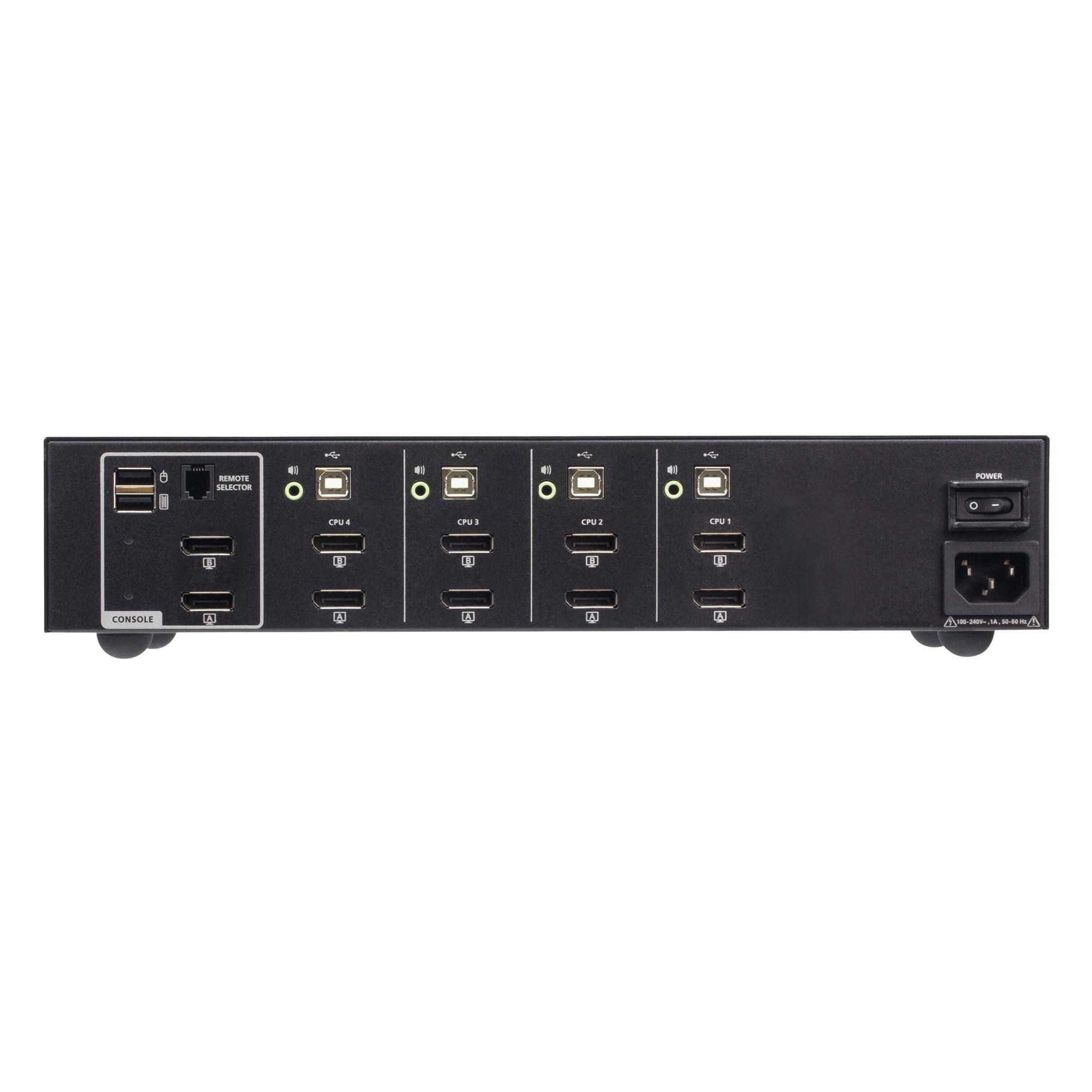 Aten 4-Port USB - 4K DisplayPort Dual Display Secure KVM Switch (PSD PP V4.0 Compliant)