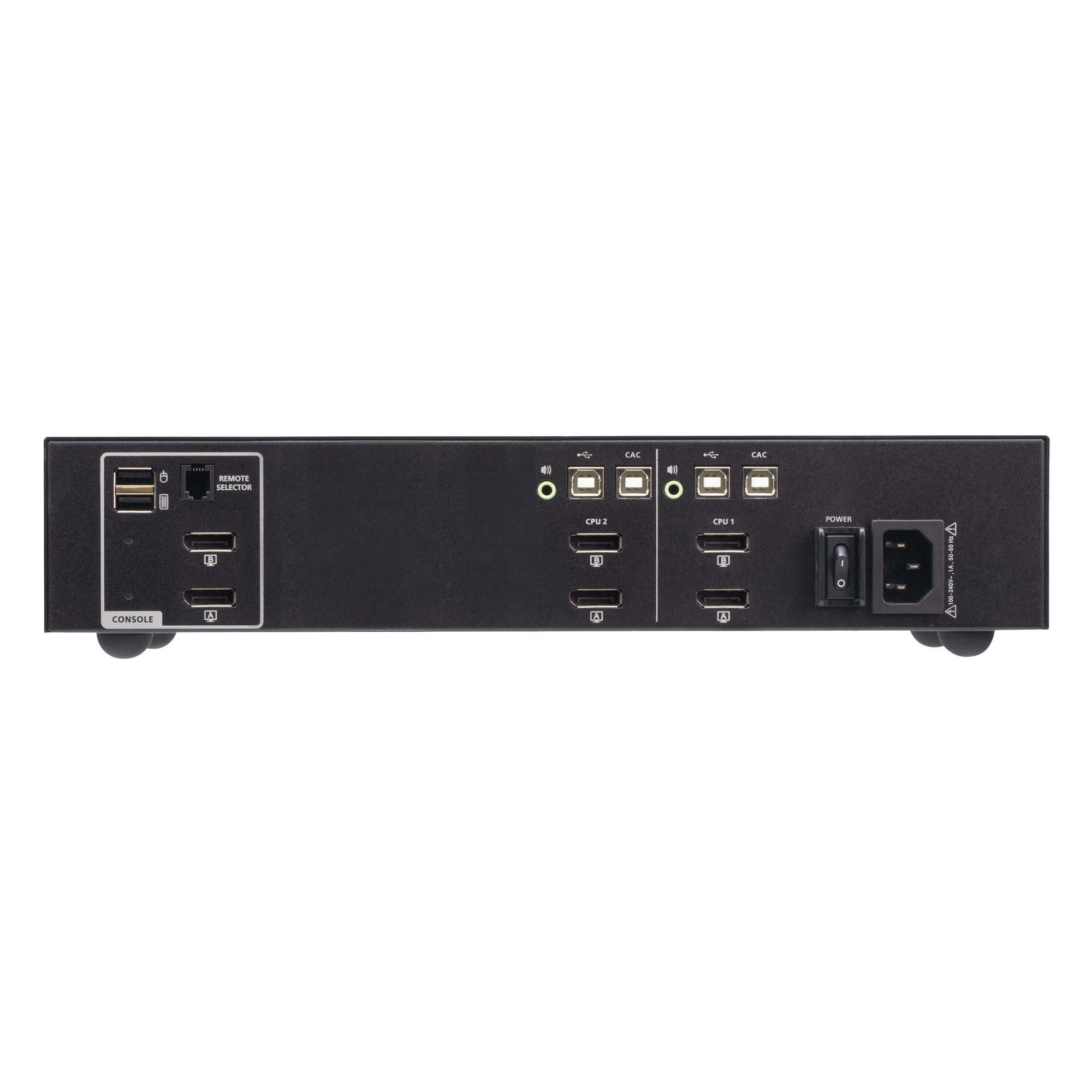 ATEN Switch KVM sicuro a visualizzazione doppia a 2 porte USB DisplayPort con CAC (conforme a PSD PP v4.0)
