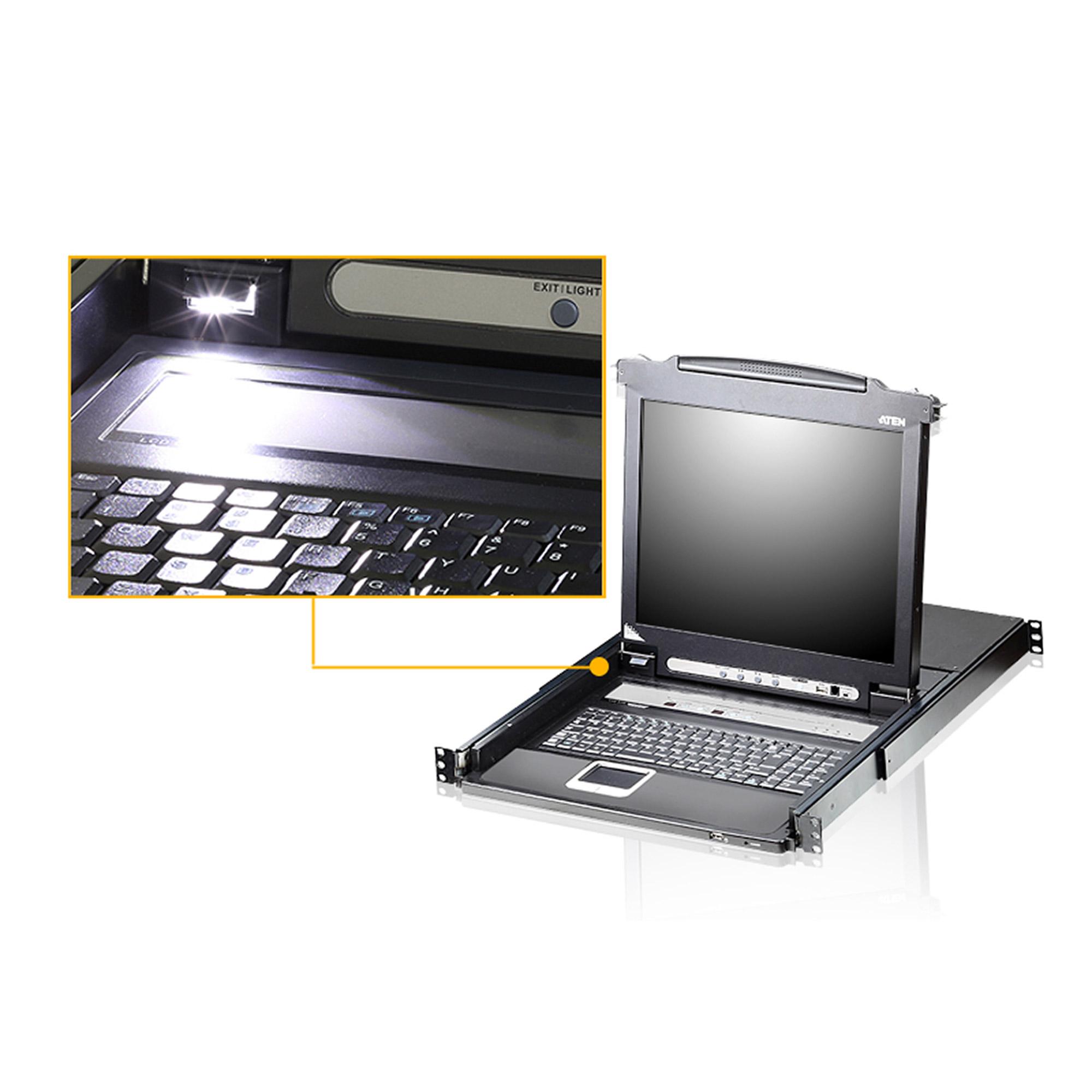 ATEN CL5708MW console a rack 43,9 cm (17.3") 1920 x 1080 Pixel Metallo, Plastica Nero 1U
