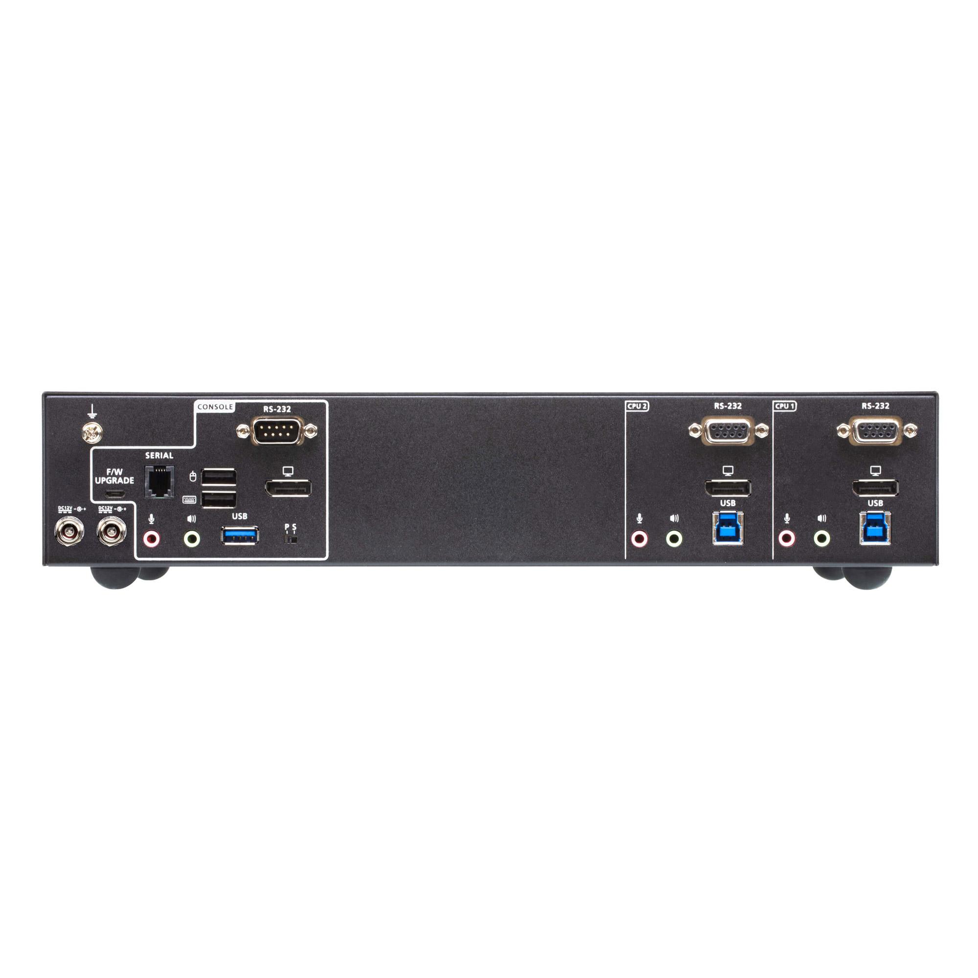 ATEN 2-Port USB True 4K DisplayPort KVM Switch with USB 3.0 Peripheral Support ATC Resolution Support Zero-Second Switching and