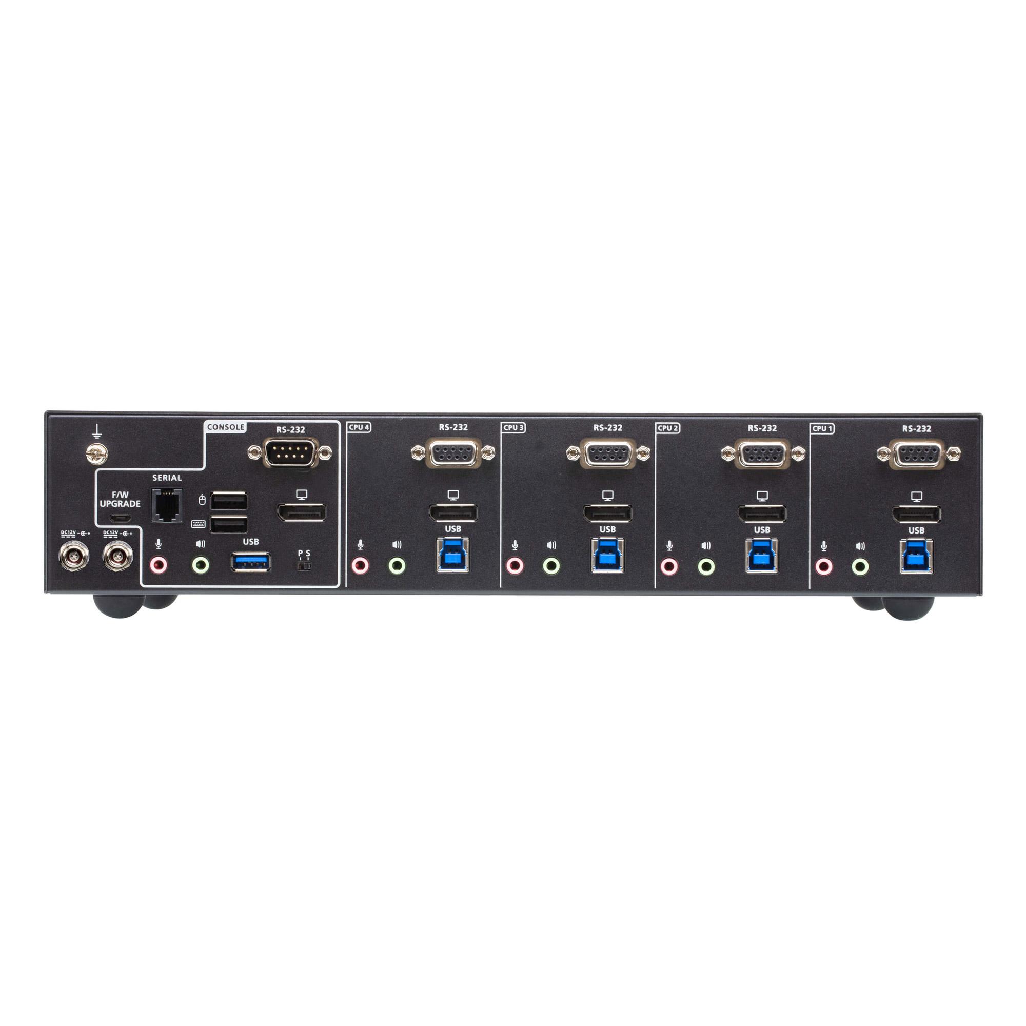 ATEN 4-Port USB True 4K DisplayPort KVM Switch with USB 3.0 Peripheral Support ATC Resolution Support Zero-Second Switching and